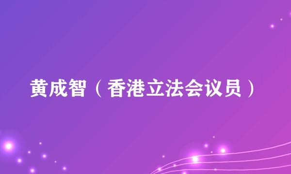 黄成智（香港立法会议员）