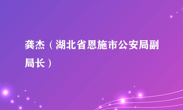 龚杰（湖北省恩施市公安局副局长）