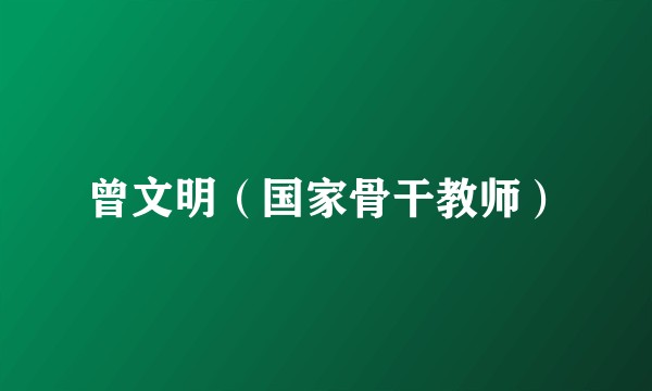 曾文明(国家骨干教师)