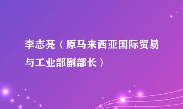 李志亮（原马来西亚国际贸易与工业部副部长）