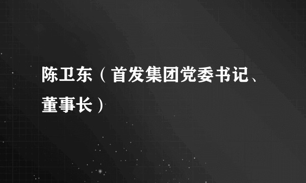 陈卫东（首发集团党委书记、董事长）