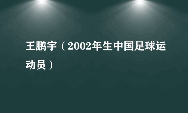 王鹏宇（2002年生中国足球运动员）