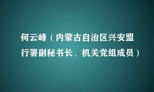 何云峰（内蒙古自治区兴安盟行署副秘书长、机关党组成员）