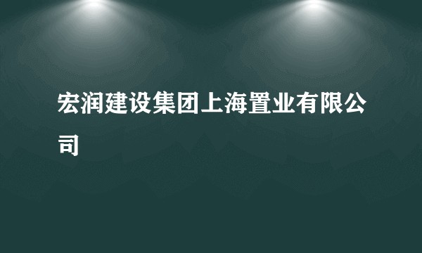 宏润建设集团上海置业有限公司