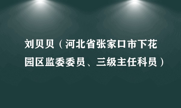 刘贝贝（河北省张家口市下花园区监委委员、三级主任科员）