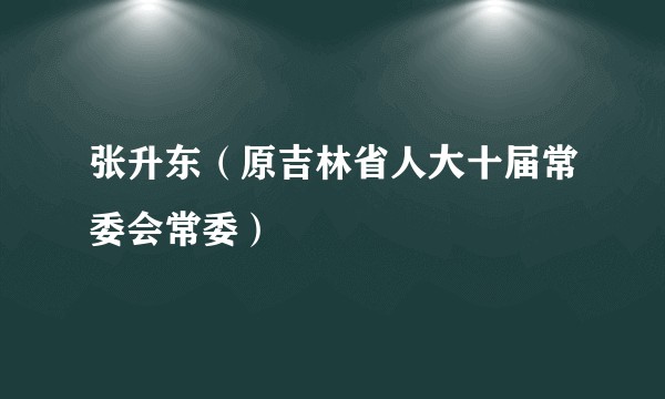 张升东（原吉林省人大十届常委会常委）
