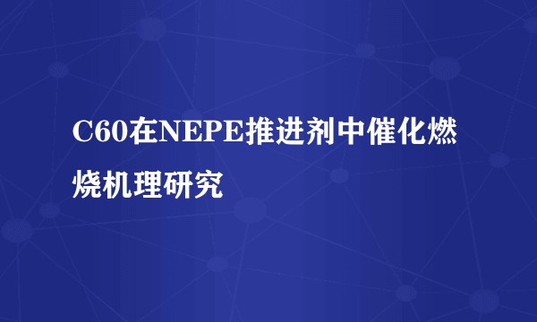 C60在NEPE推进剂中催化燃烧机理研究
