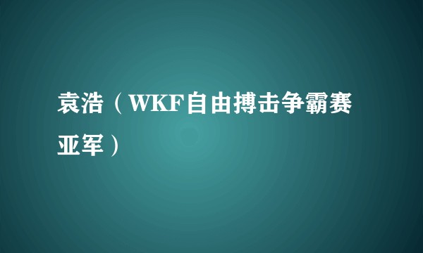 袁浩（WKF自由搏击争霸赛亚军）