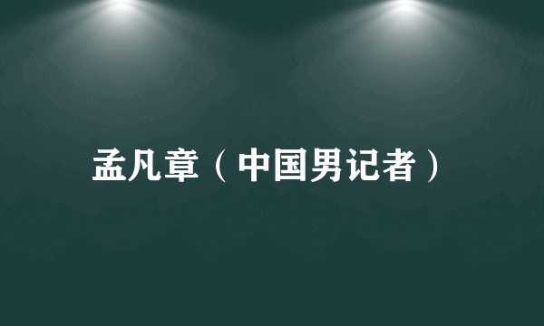 孟凡章（中国男记者）