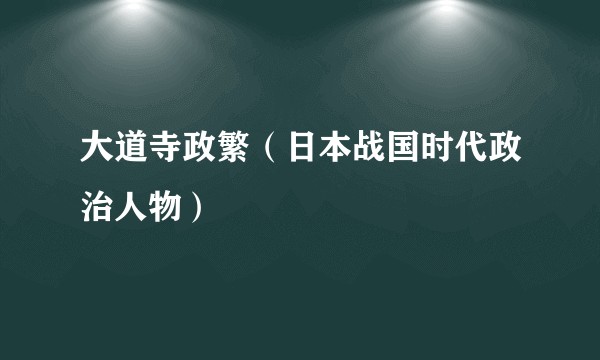大道寺政繁（日本战国时代政治人物）