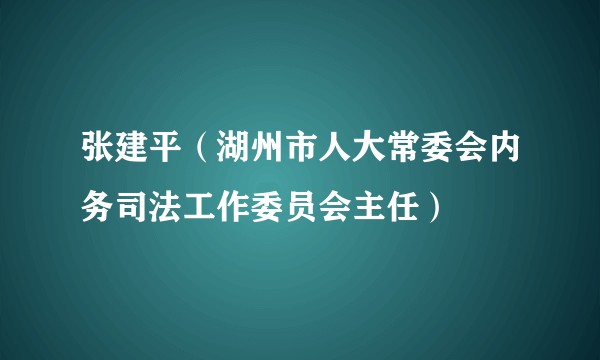 张建平（湖州市人大常委会内务司法工作委员会主任）