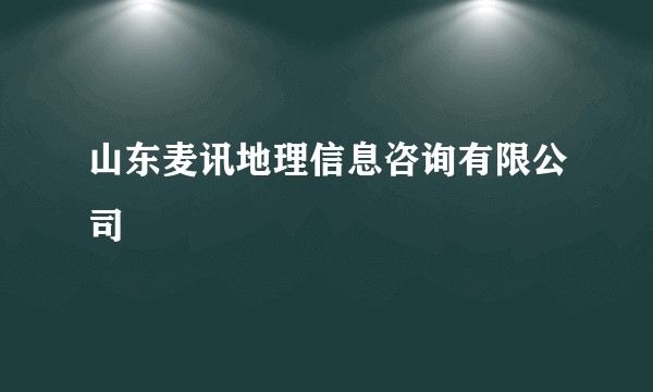 山东麦讯地理信息咨询有限公司
