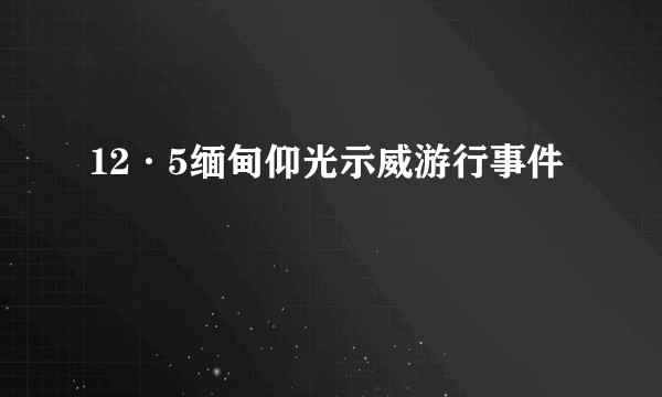 12·5缅甸仰光示威游行事件
