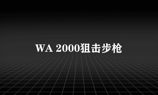 WA 2000狙击步枪