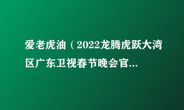 爱老虎油（2022龙腾虎跃大湾区广东卫视春节晚会官方贺岁曲）