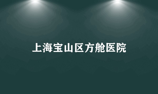 上海宝山区方舱医院