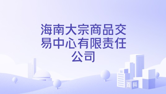 海南大宗商品交易中心有限责任公司