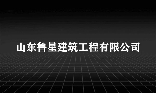 山东鲁星建筑工程有限公司