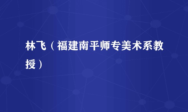 林飞(福建南平师专美术系教授)