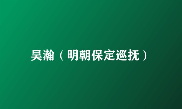 吴瀚（明朝保定巡抚）