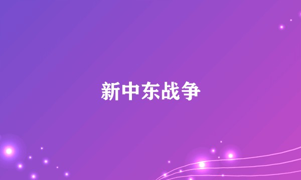 新中东战争