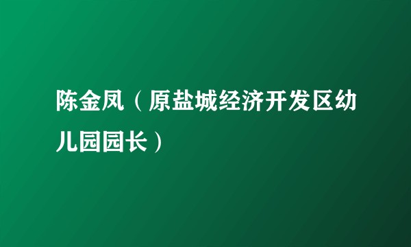 陈金凤（原盐城经济开发区幼儿园园长）