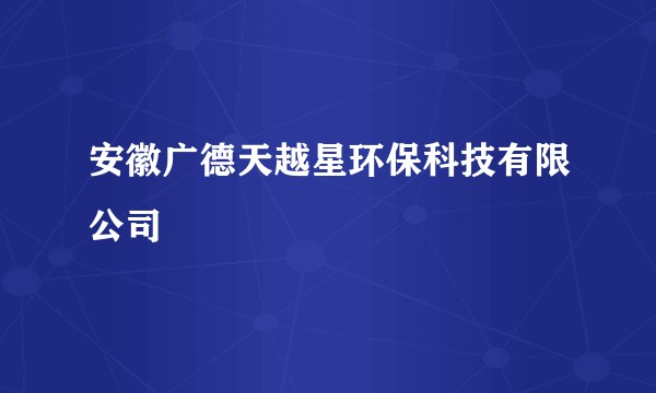 安徽广德天越星环保科技有限公司
