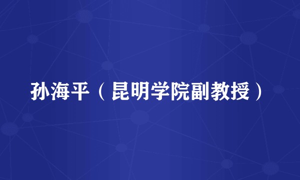 孙海平（昆明学院副教授）