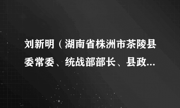 刘新明（湖南省株洲市茶陵县委常委、统战部部长、县政协党组副书记）