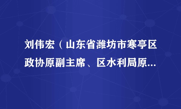 刘伟宏（山东省潍坊市寒亭区政协原副主席、区水利局原副局长，二级调研员）
