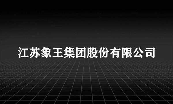 江苏象王集团股份有限公司