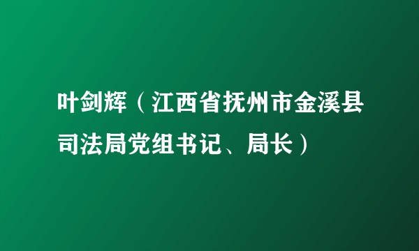 叶剑辉（江西省抚州市金溪县司法局党组书记、局长）