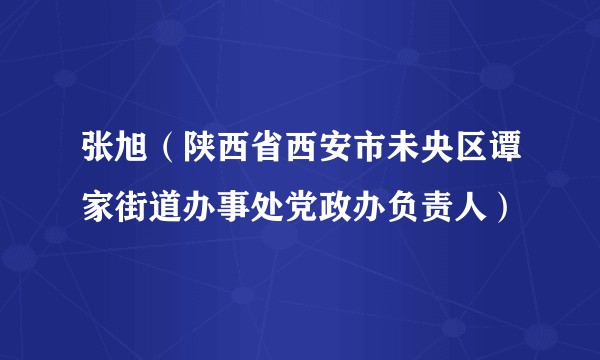 张旭（陕西省西安市未央区谭家街道办事处党政办负责人）