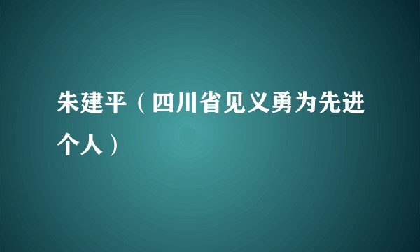 朱建平（四川省见义勇为先进个人）
