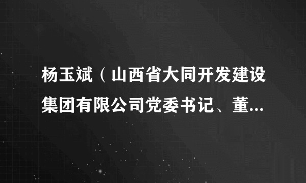 杨玉斌(山西省大同开发建设集团有限公司党委书记、董事长,高级经济师)