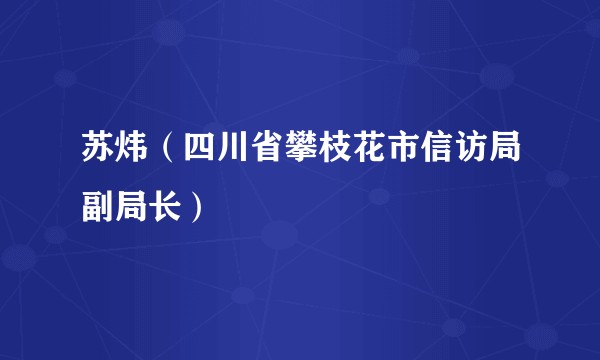 苏炜（四川省攀枝花市信访局副局长）