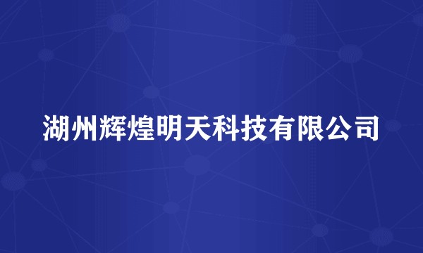 湖州辉煌明天科技有限公司