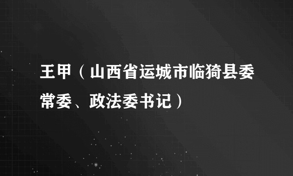 王甲（山西省运城市临猗县委常委、政法委书记）