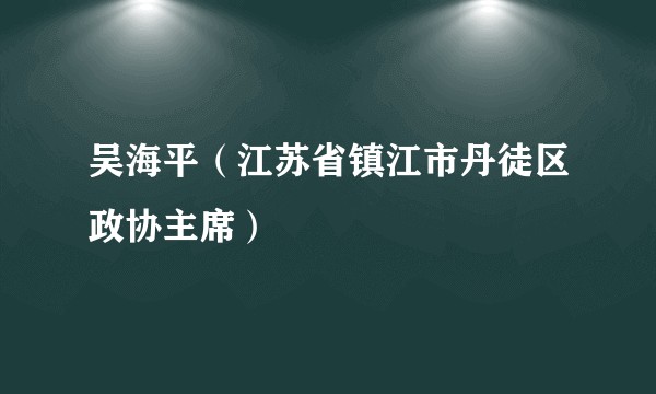 吴海平（江苏省镇江市丹徒区政协主席）