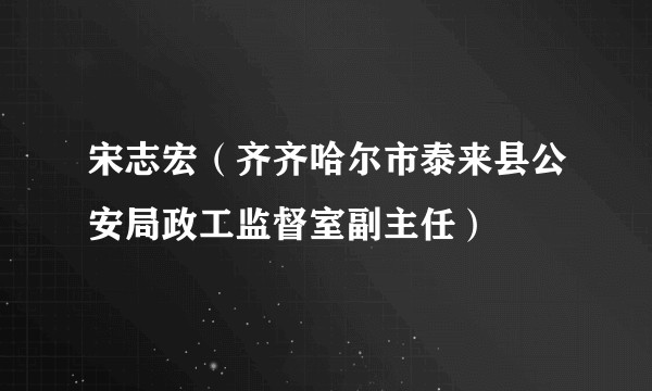 宋志宏（齐齐哈尔市泰来县公安局政工监督室副主任）