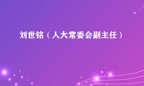 刘世铭（人大常委会副主任）