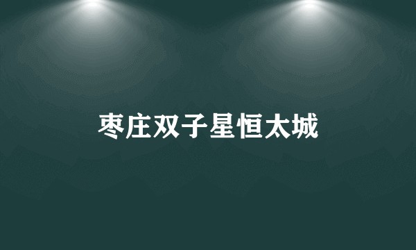 枣庄双子星恒太城