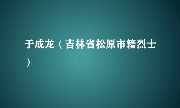 于成龙（吉林省松原市籍烈士）