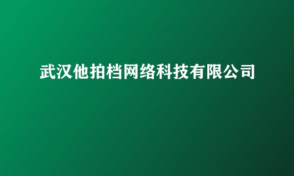 武汉他拍档网络科技有限公司