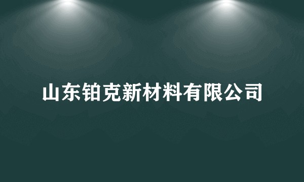 山东铂克新材料有限公司