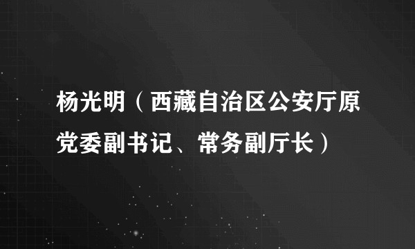 杨光明（西藏自治区公安厅原党委副书记、常务副厅长）