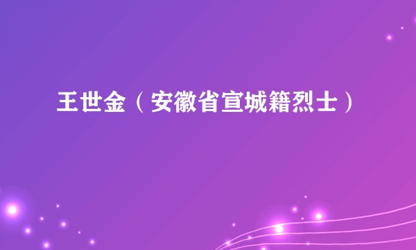 王世金（安徽省宣城籍烈士）