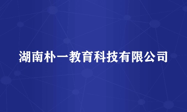湖南朴一教育科技有限公司