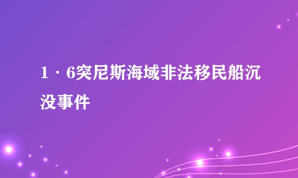 1·6突尼斯海域非法移民船沉没事件