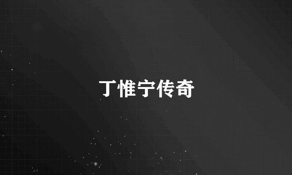 丁惟宁传奇